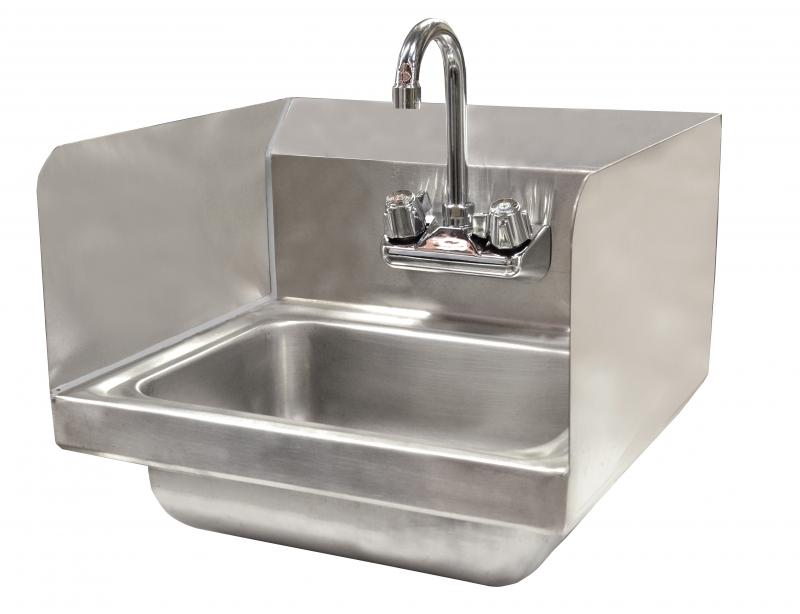 Wall Mounted Hand Sink with Faucet and Side Splashes 1 Wall Mounted Hand Sink with Faucet and Side Splashes